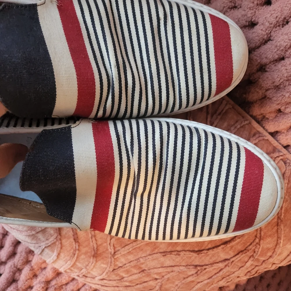 Striped Loafers - Red and Black